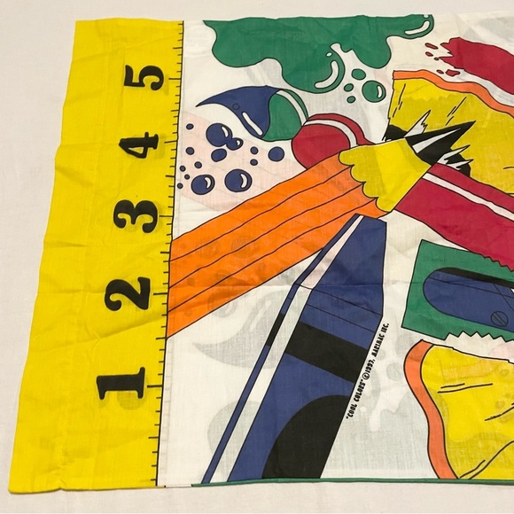 Vintage Multi Coloured Crayon and Pencil Patterned Pillow Case - Picture 11 of 13